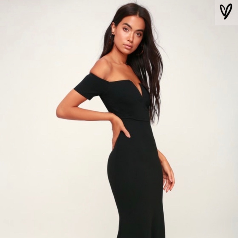 Black Lulus Floor Length Dress